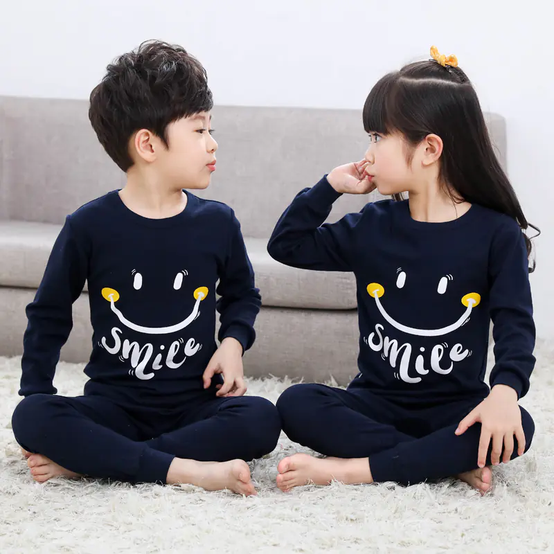Kids Long Sleeve Cotton Pajama Set for Boys and Girls - Image 3