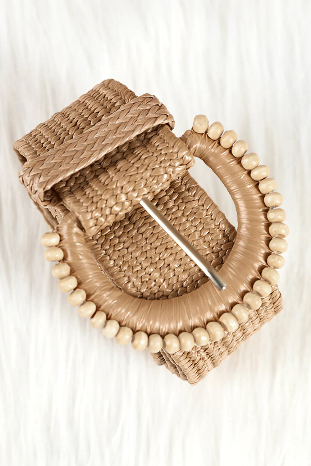 Threaded Pear Kylie Beaded Straw Woven Belt - Image 2
