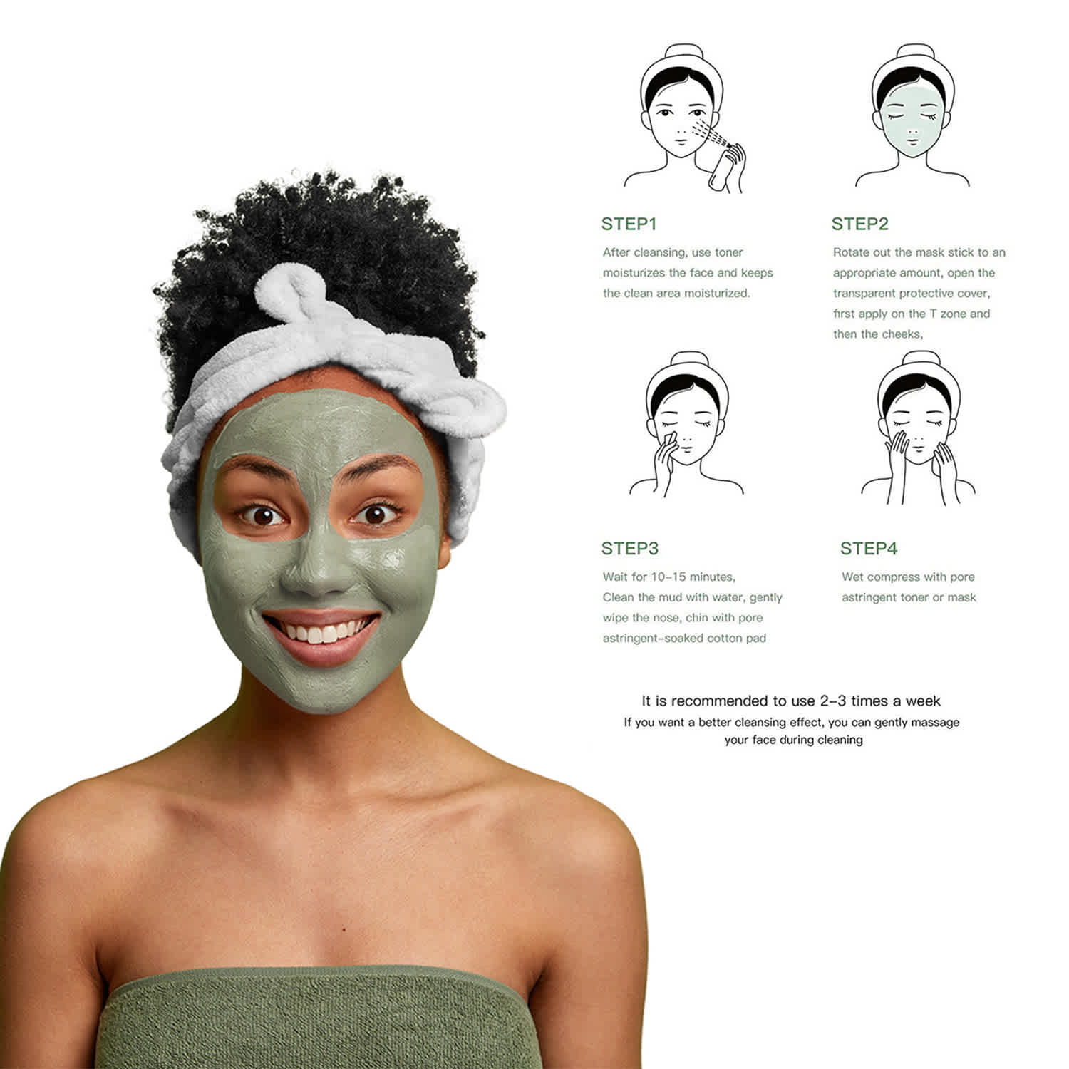 La Sante 2-Pack: Green Tea Purifying Clay Mask Stick Facial Deep Cleansing Blackhead And Acne Remover - Image 2
