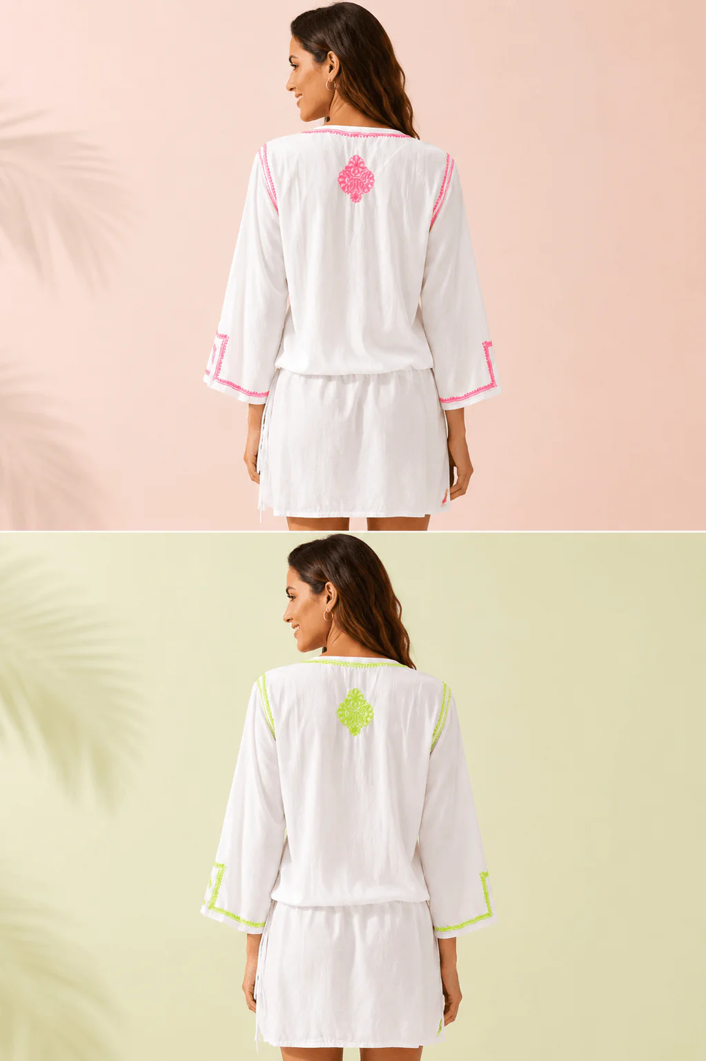 La Chic Women's Embroidered Cotton Drawstring Tunic Top - Image 5