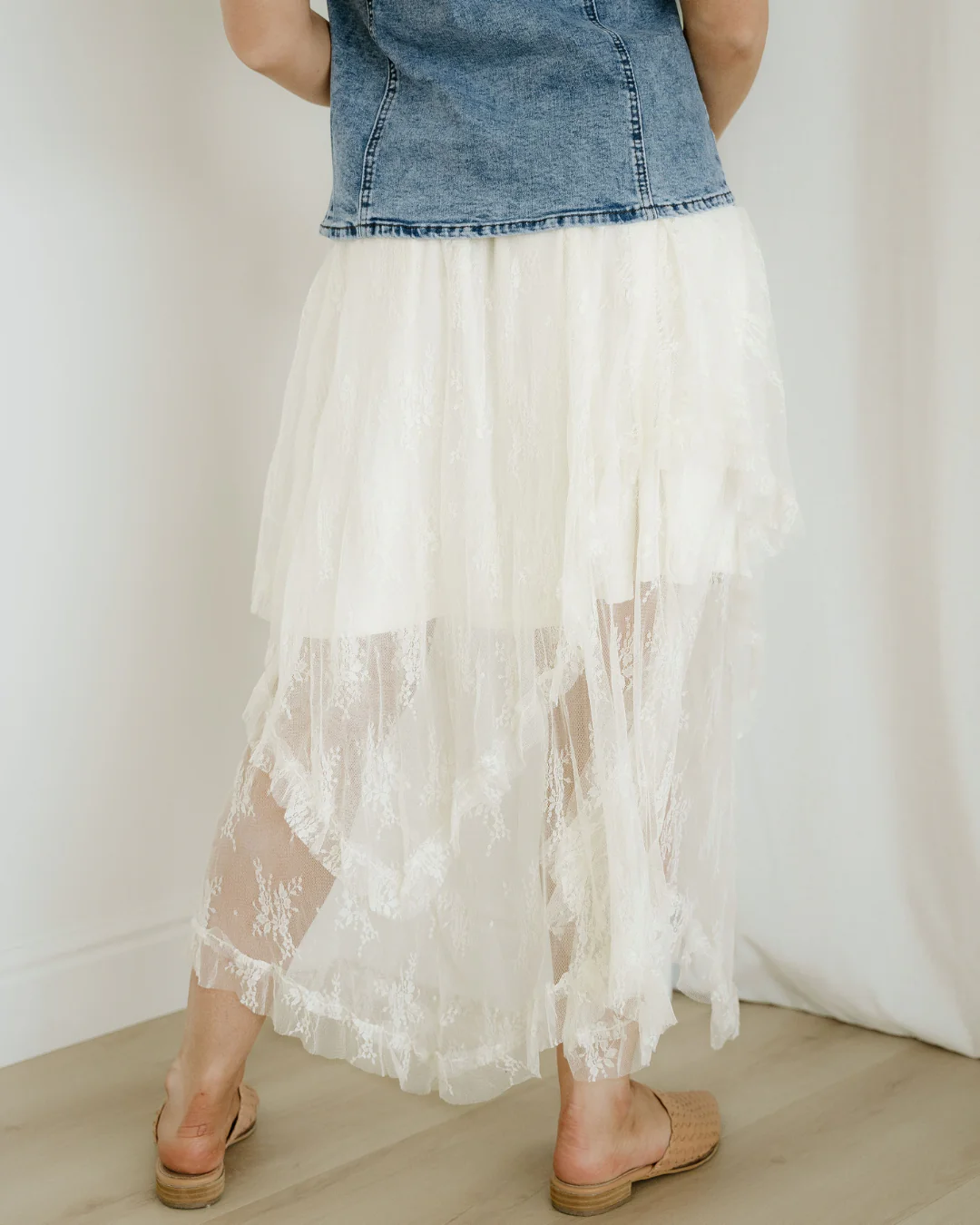 Lace Cascading Tiered High Waist Maxi Skirt - Image 8