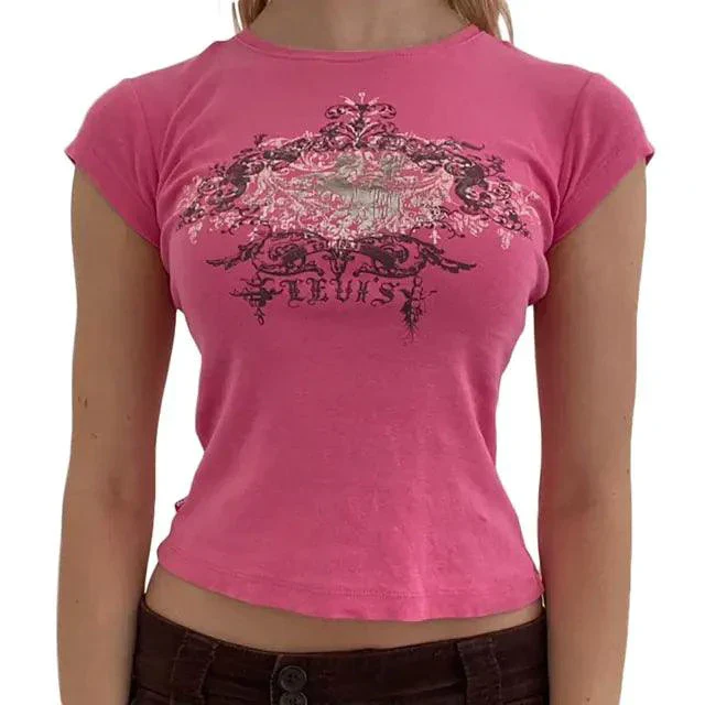 Ladies' Retro Print Crop Tee - Image 15
