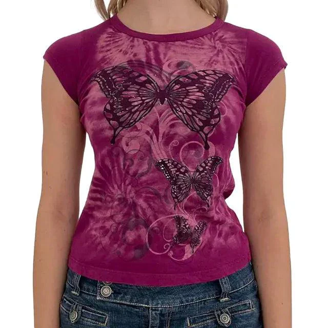 Ladies' Retro Print Crop Tee - Image 19