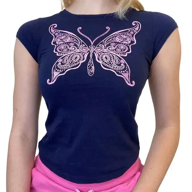 Ladies' Retro Print Crop Tee - Image 7
