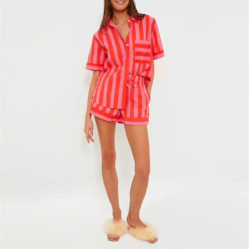🌞 Lamuusaa 2-Piece Striped Summer Set – 2000s Streetwear Revival - Image 5
