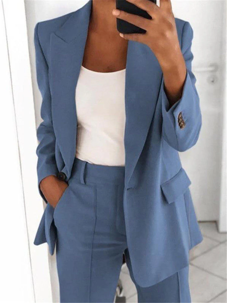 Lapel Blazer & Slim-Fit Trousers Two-Piece Suit – 10 Colors XS–5XL - Image 7