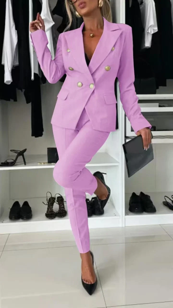 Lapel Button-Down Jacket & Slim-Fit Trousers Suit – 15 Colors XS–XXL - Image 19