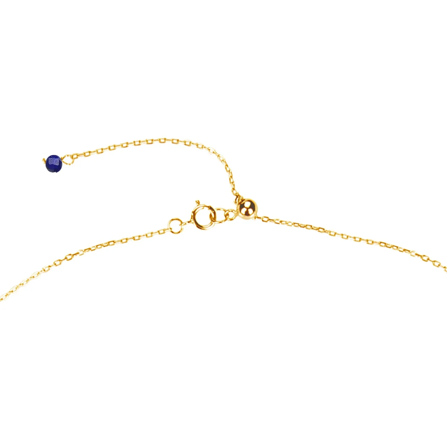 Lapis Lazuli and Freshwater Pearl 18K plated Sterling Silver Adjustable Pendant Necklace - Image 7
