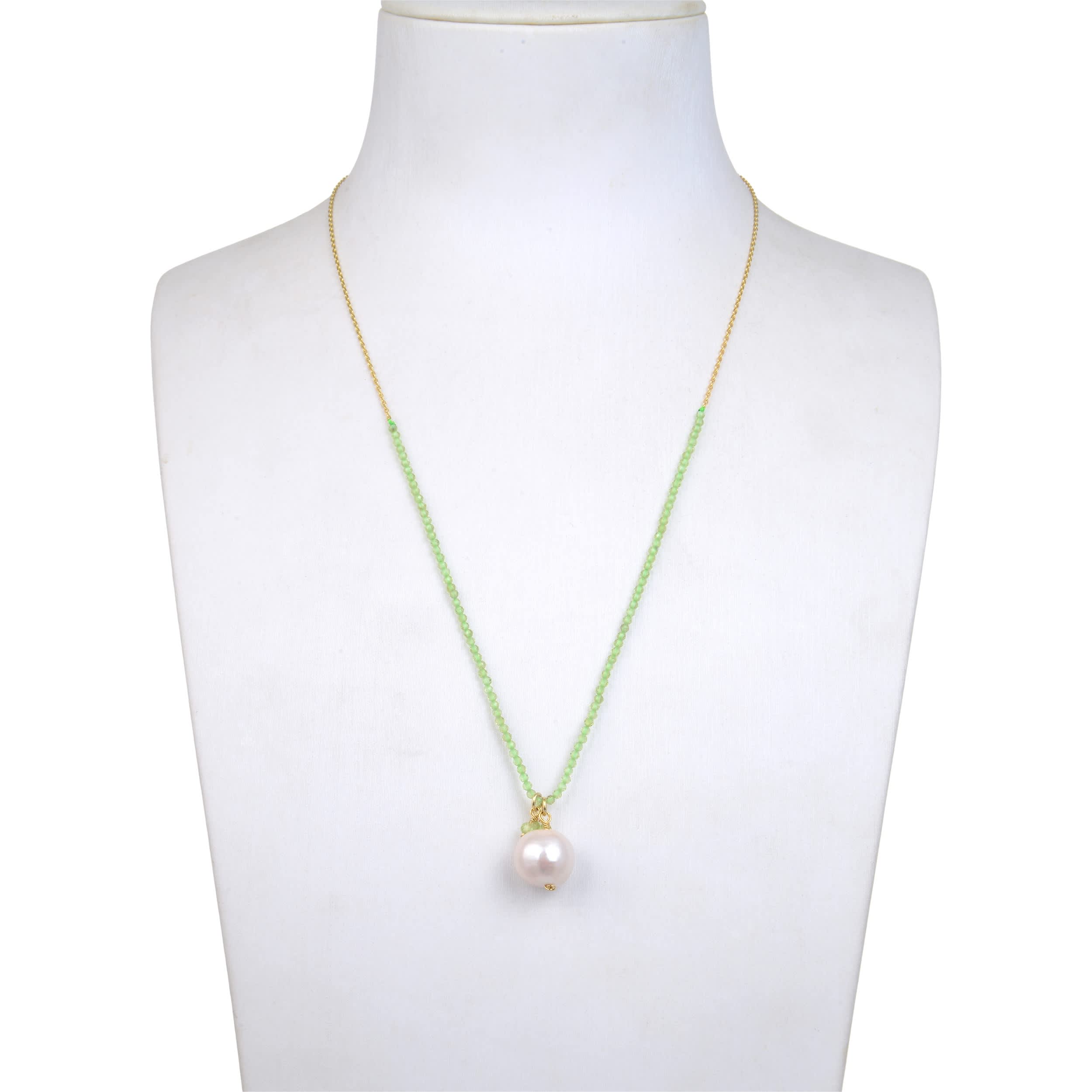 Lapis Lazuli and Freshwater Pearl 18K plated Sterling Silver Adjustable Pendant Necklace - Image 8