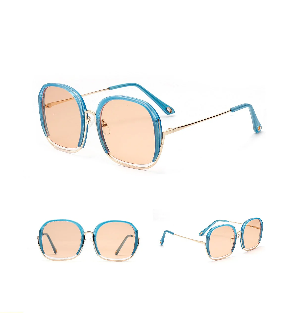 Large Half Frame UV400 Sunglasses – Colorful Fashion Shades - Image 4