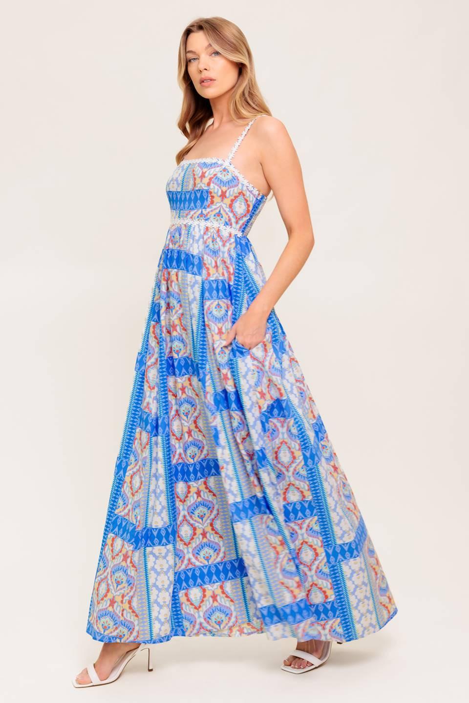 Lasting Magic Blue Woven Maxi Dress - Image 4
