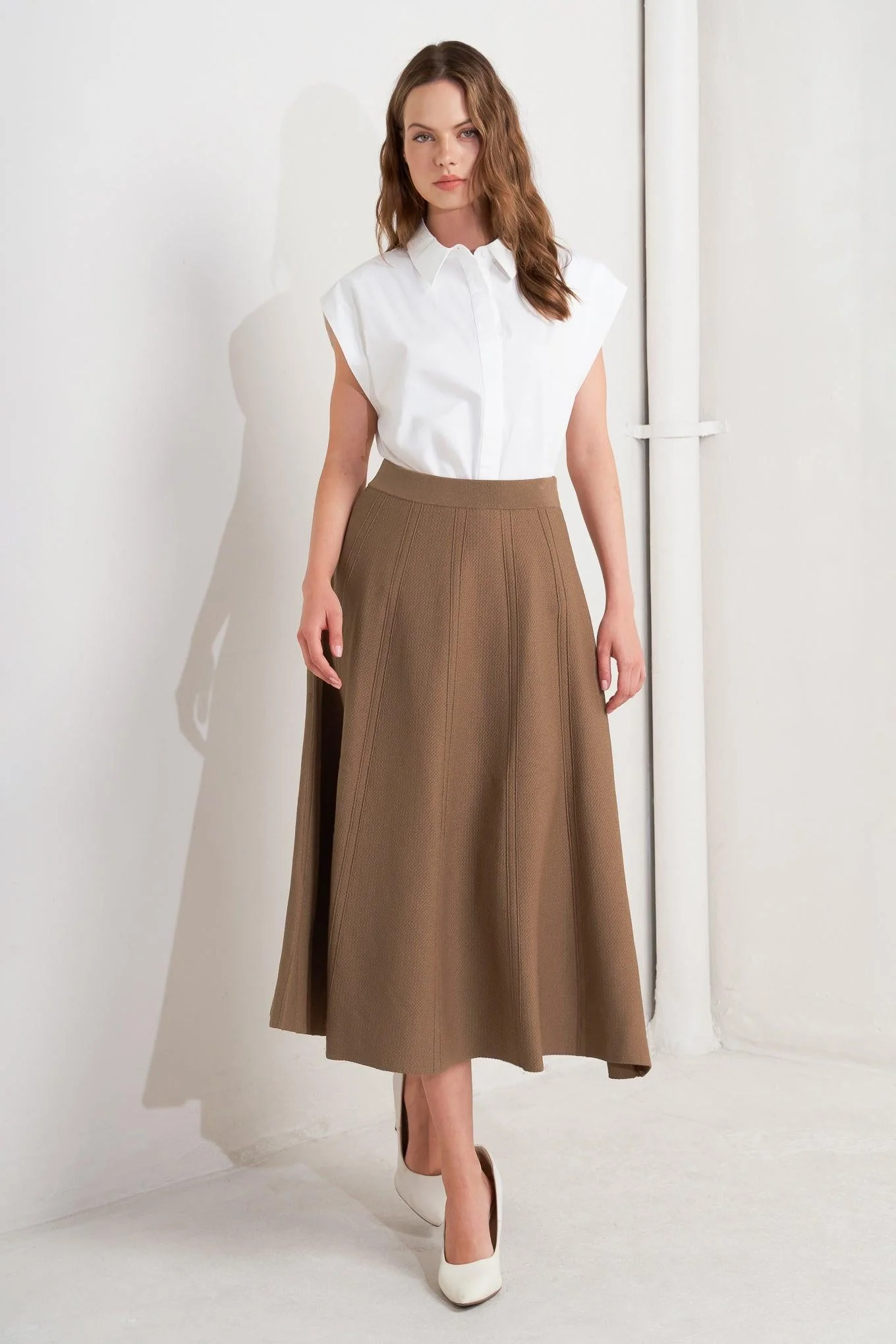 Latte Lane Sweater Knit Circle Skirt - Image 4
