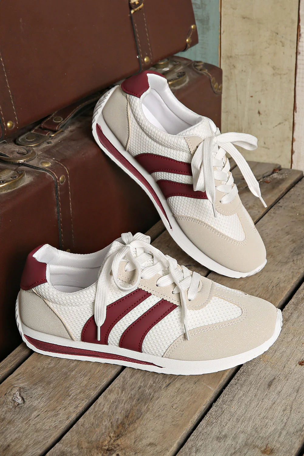 Layla Patchwork Breathable Lace Up Sneakers - Image 8