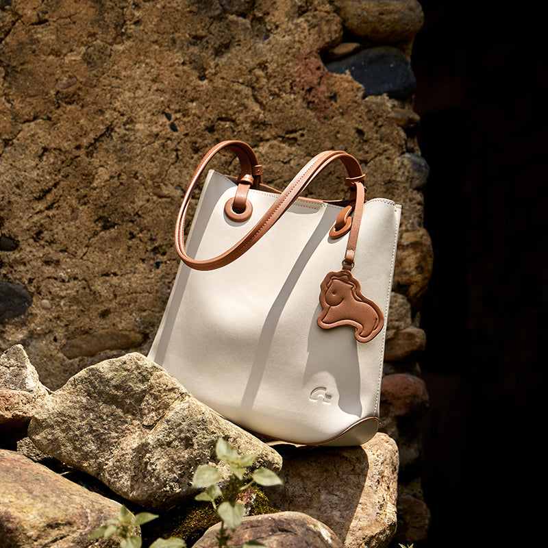 Leather Horse Charm Tote Bag - Image 14
