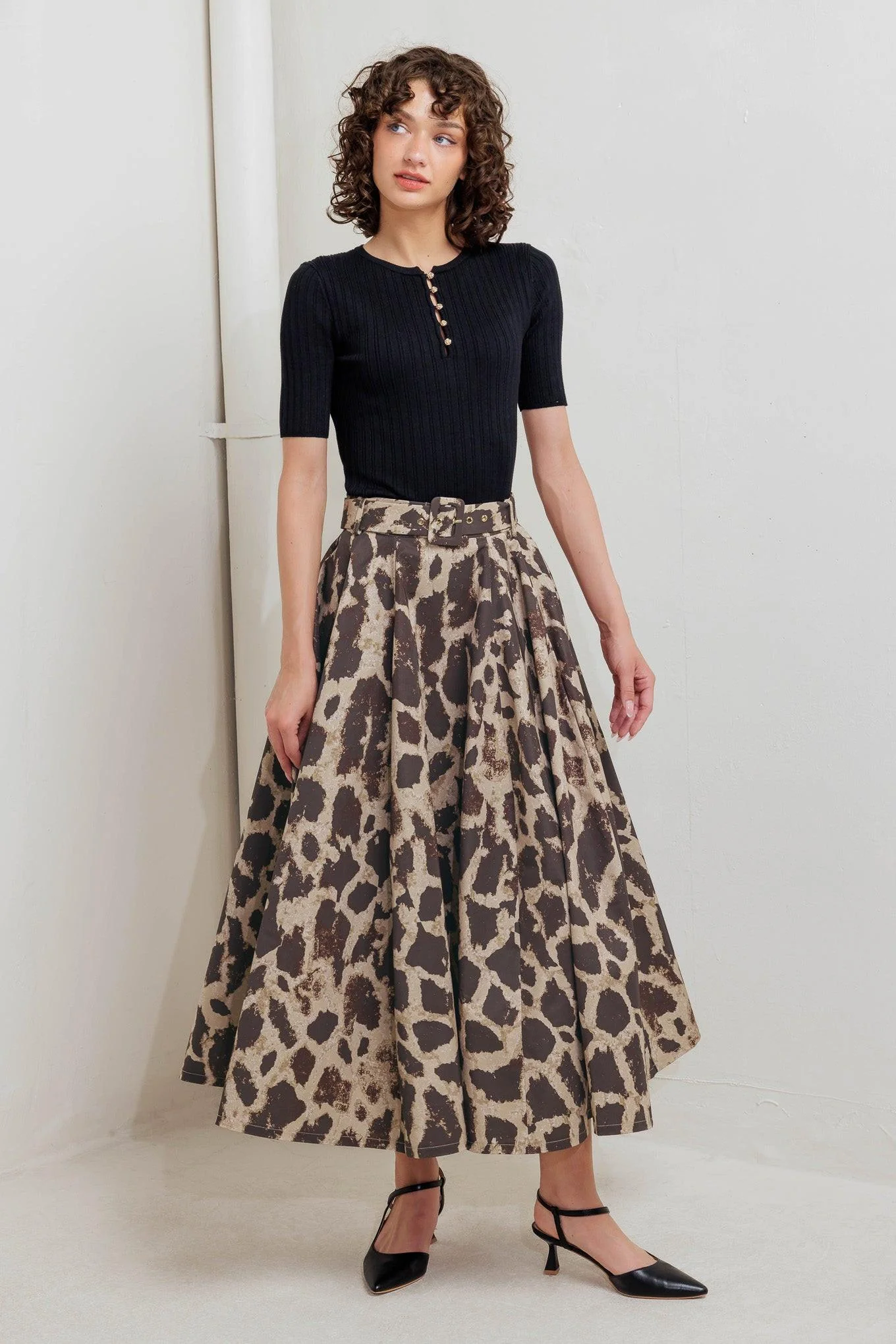 Leo Lover Woven Full Midi Skirt - Image 3