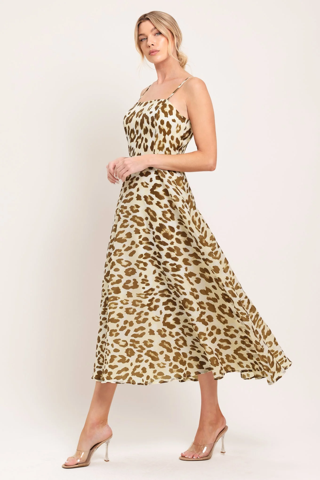 Leopard Grace Woven Midi Dress - Image 5