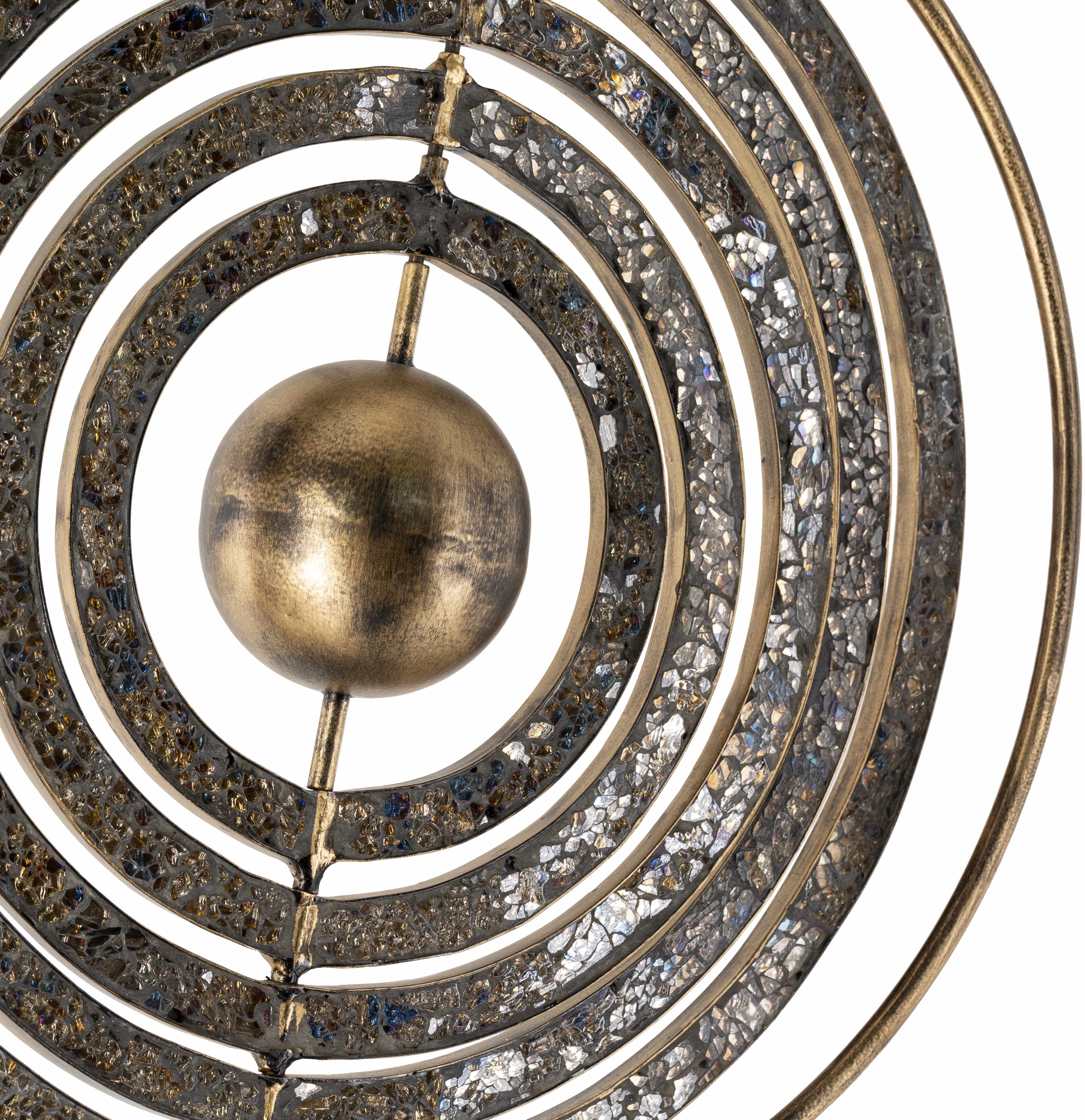 Linntown Antique Gold Circular Metal Sculpture - Clearance - Image 3