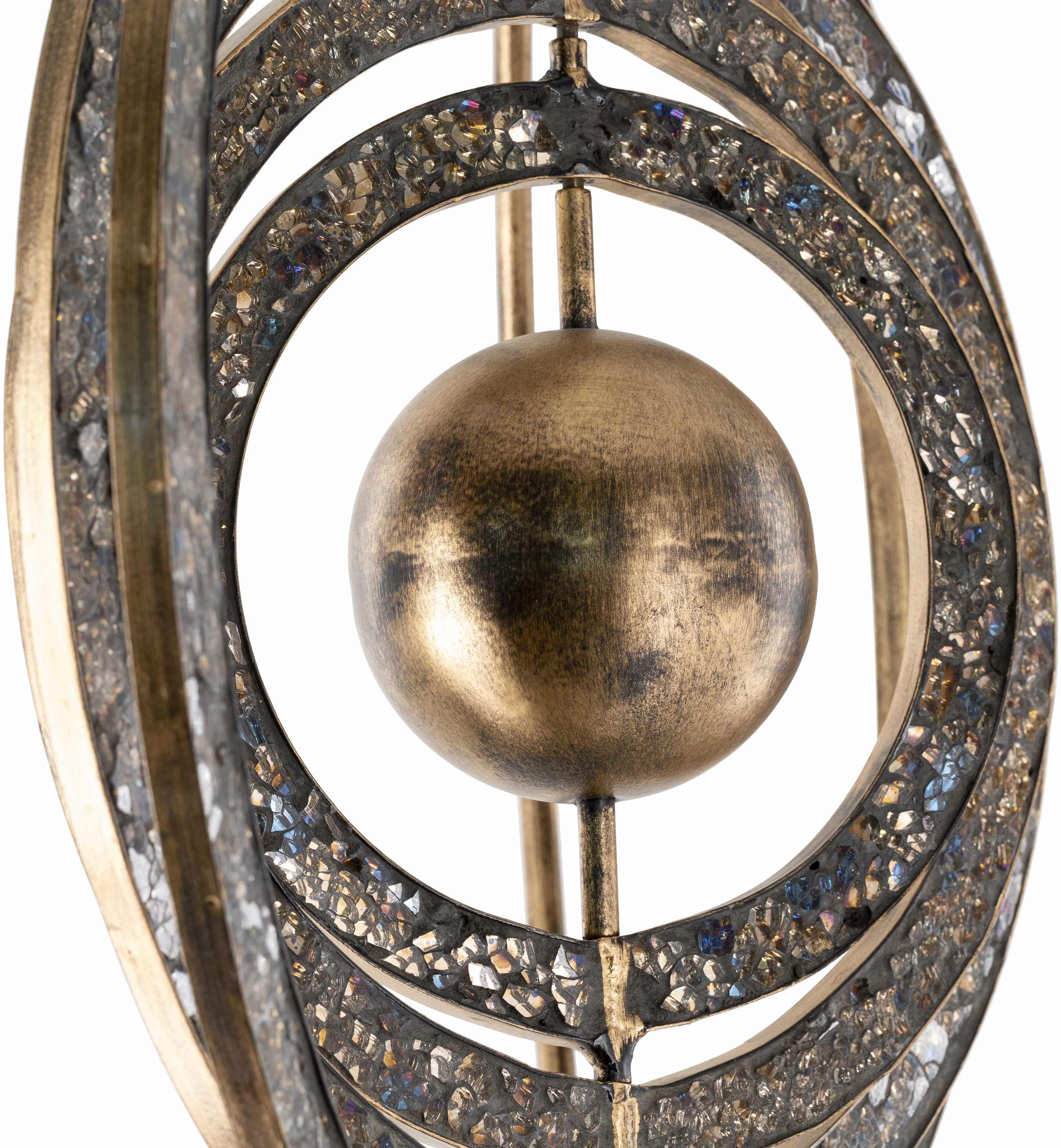 Linntown Antique Gold Circular Metal Sculpture - Clearance - Image 4