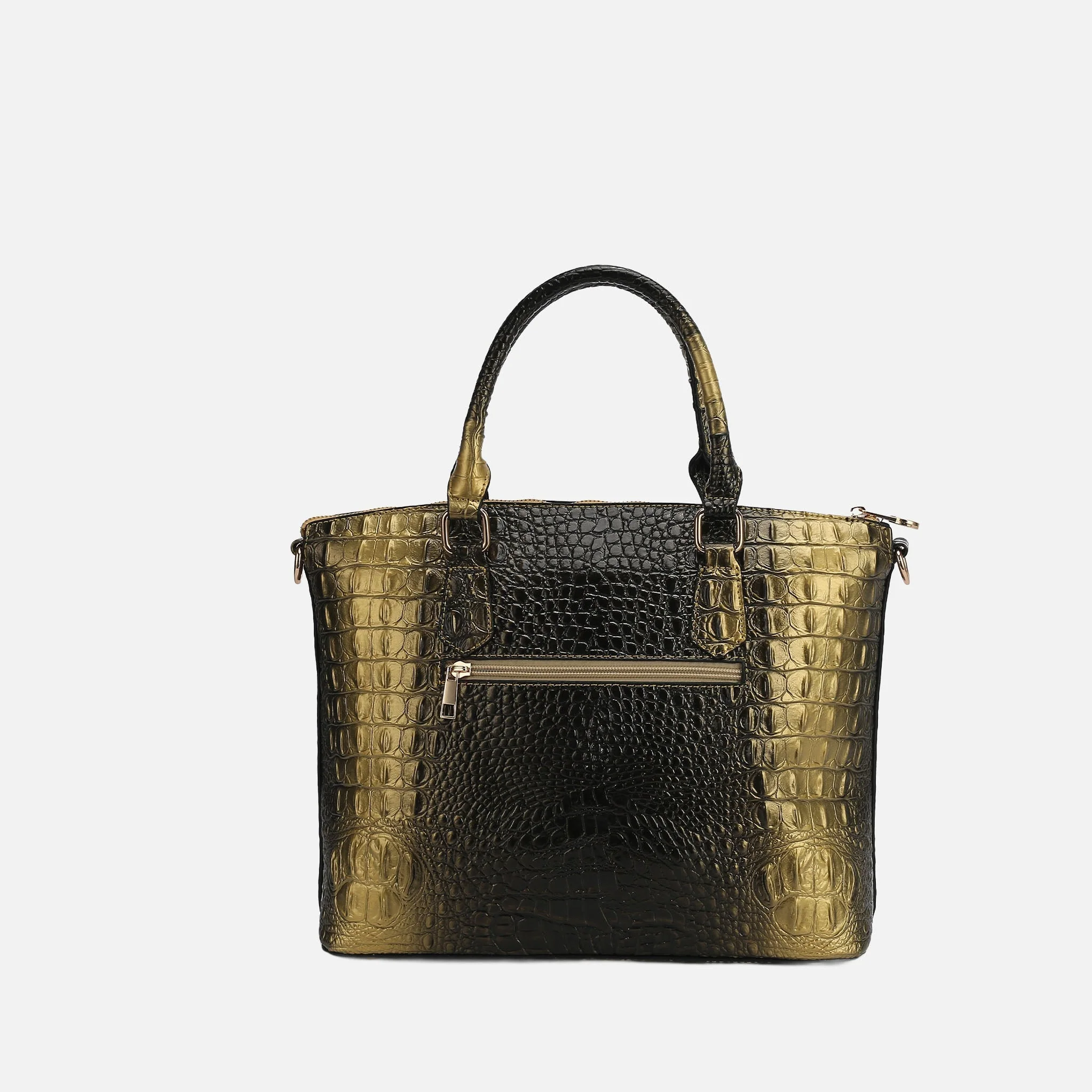 Liora Croc-Embossed Tote Bag and Set - Image 3