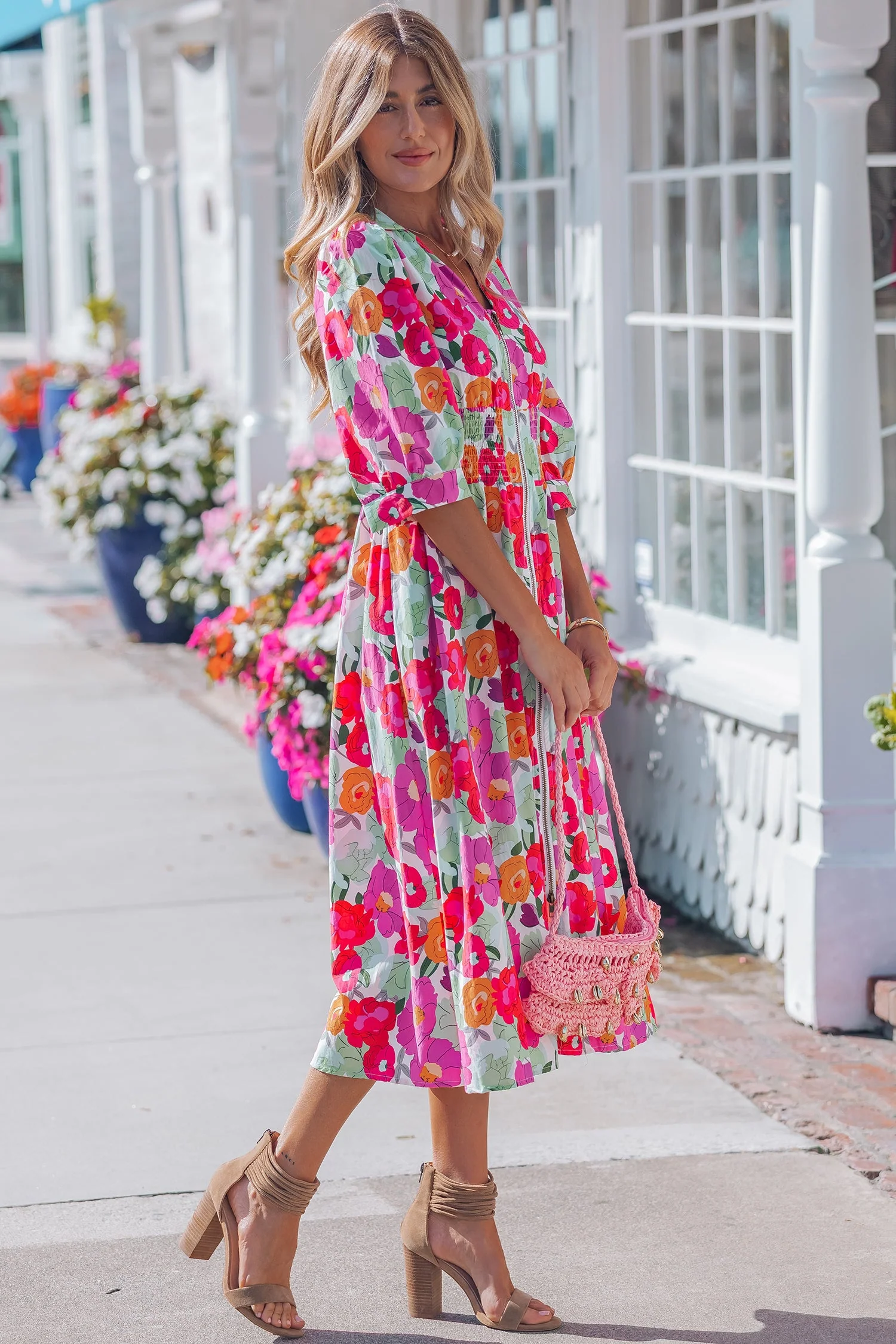 Threaded Pear Lisa Puffy Half Sleeve Dress - Image 3