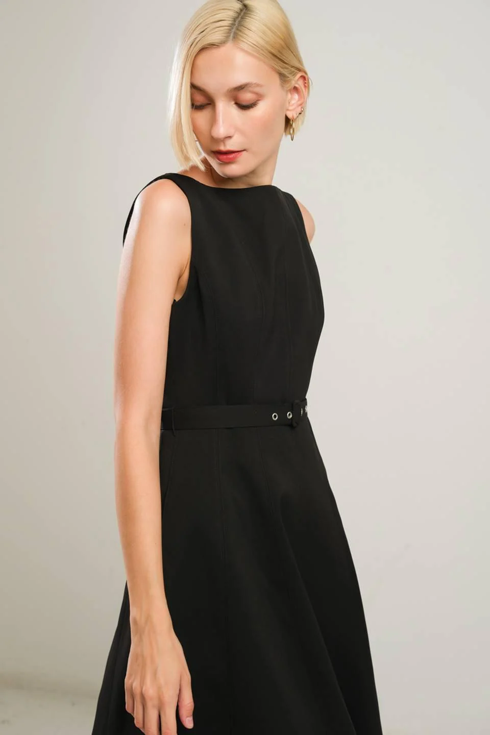 Living the Dream Black Woven Midi Dress - Image 3