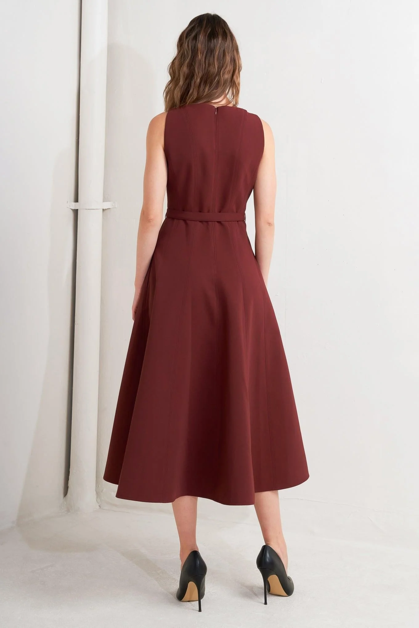 Living the Dream Wine Woven Midi Dress - Image 2