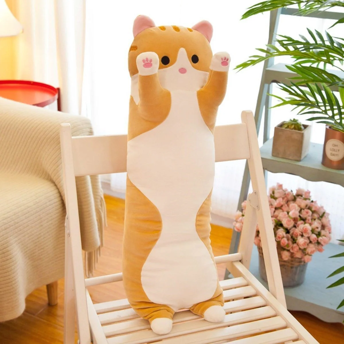 Long Cat Plush Pillow – 26" Soft Cuddly Gift for Kids - Image 7