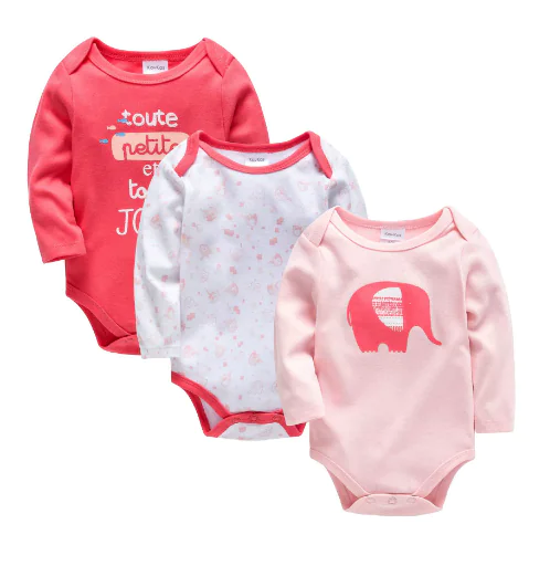 Long Sleeve Cotton Baby Bodysuit 3-Piece Set (1 Piece) - Image 8