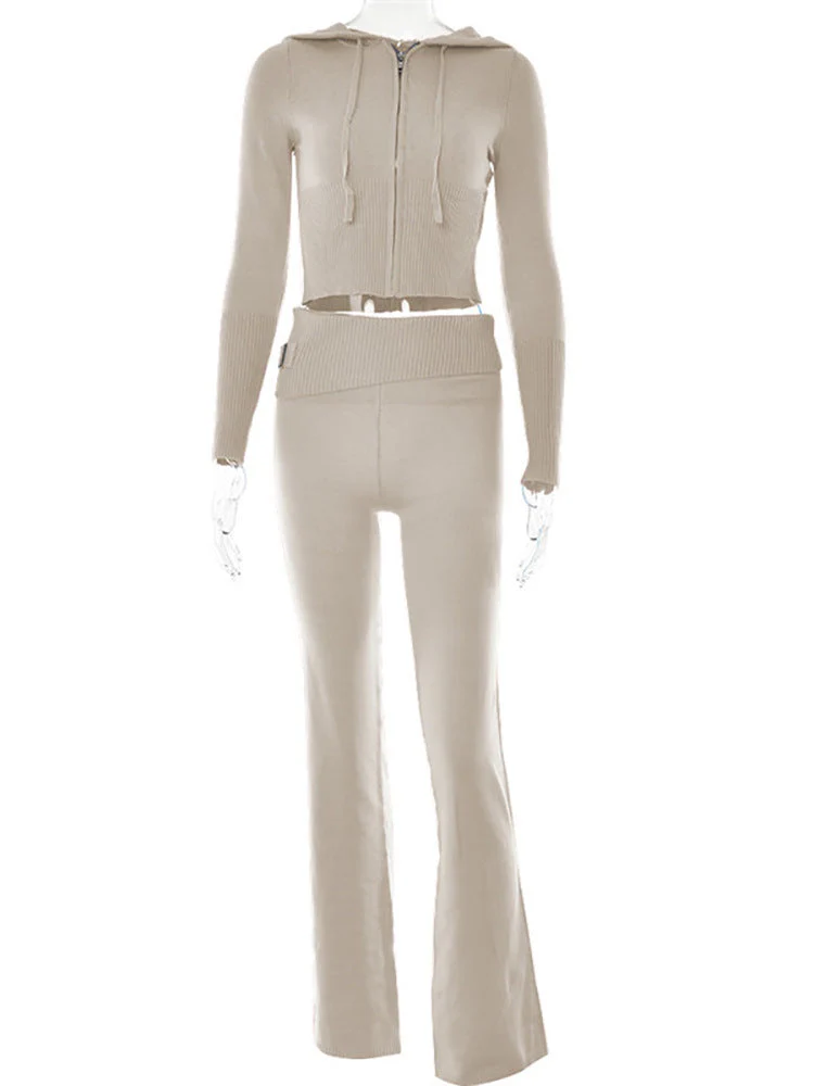 Long Sleeve Sweater And High Waist Long Pants Set - Image 11