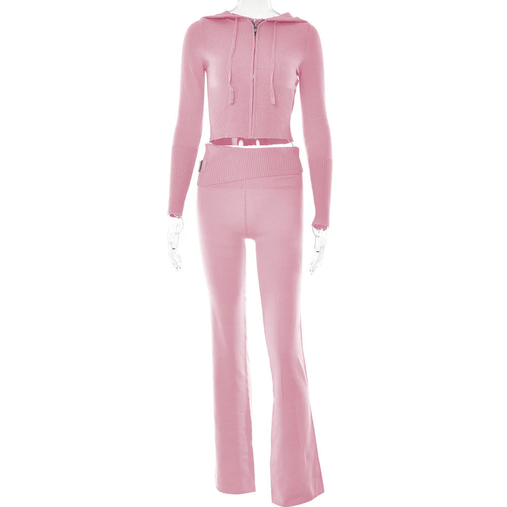 Long Sleeve Sweater And High Waist Long Pants Set - Image 17