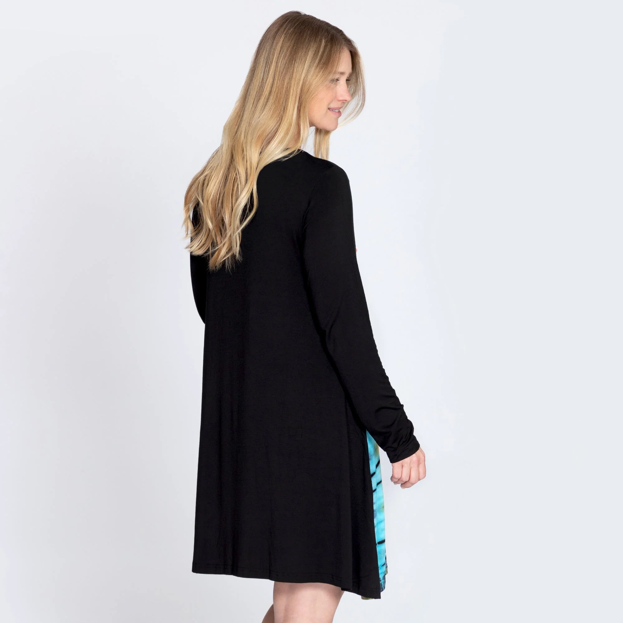 Long Sleeve Tie-Dye Side Panel Dress - Image 4