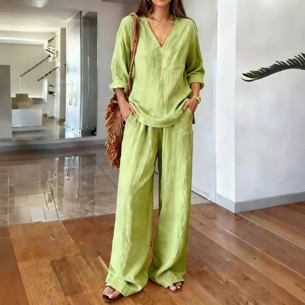 Long Sleeve Top & Full-Length Pants Two-Piece Set – 9 Colors S–3XL - Image 3