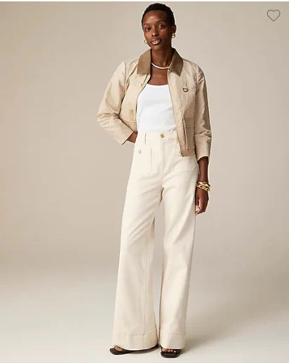 Loose Leisure Washed-out Button Slightly Flared Jeans - Image 14