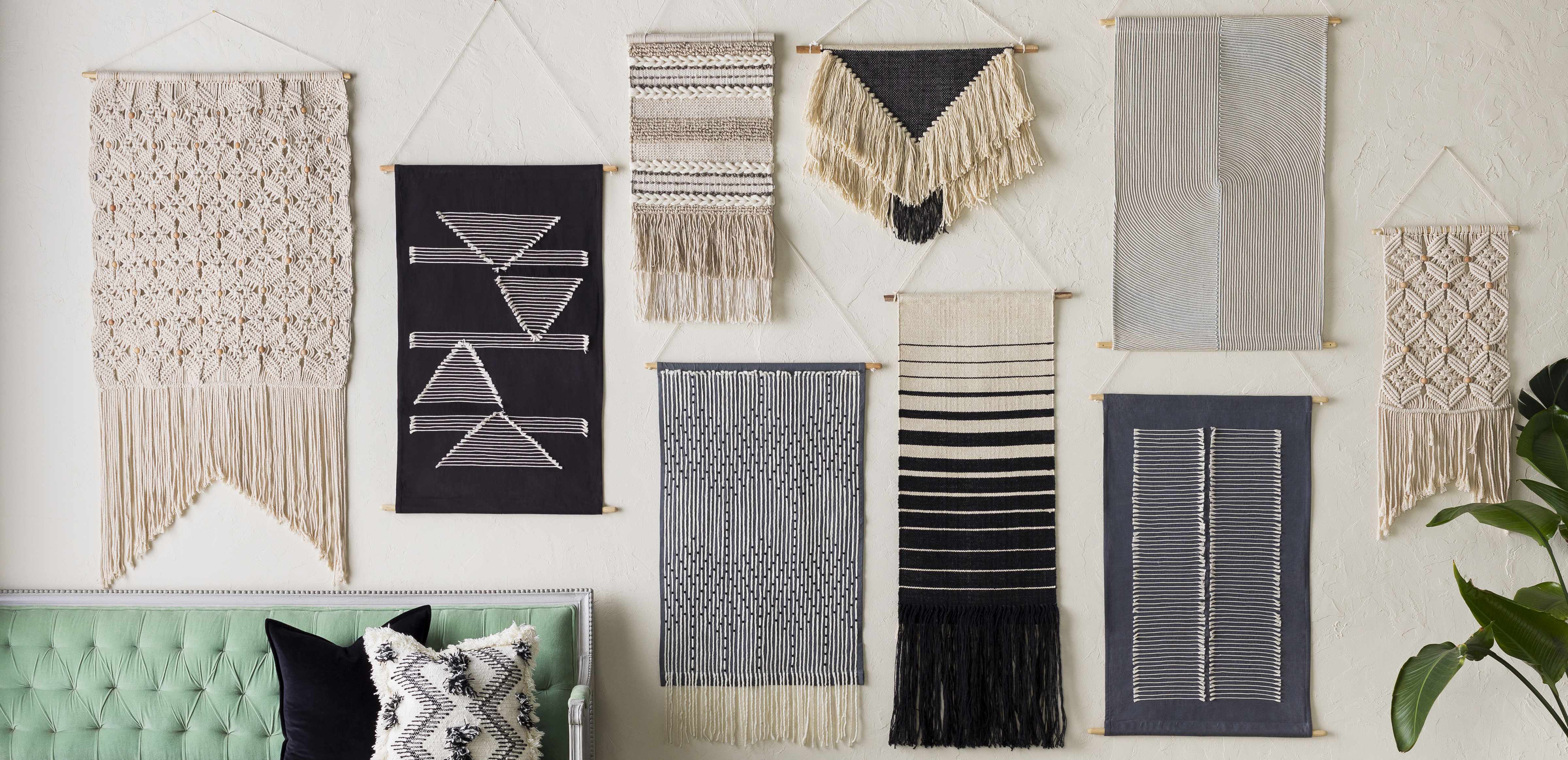 Lopez Navy Cotton Striped Wall Hanging - Image 2