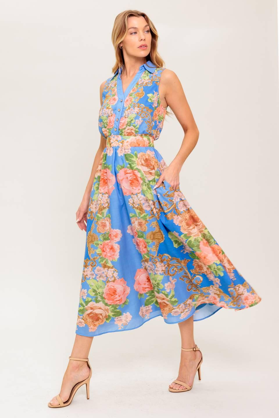 Lost in a Dream Woven Midi Dress - Image 5