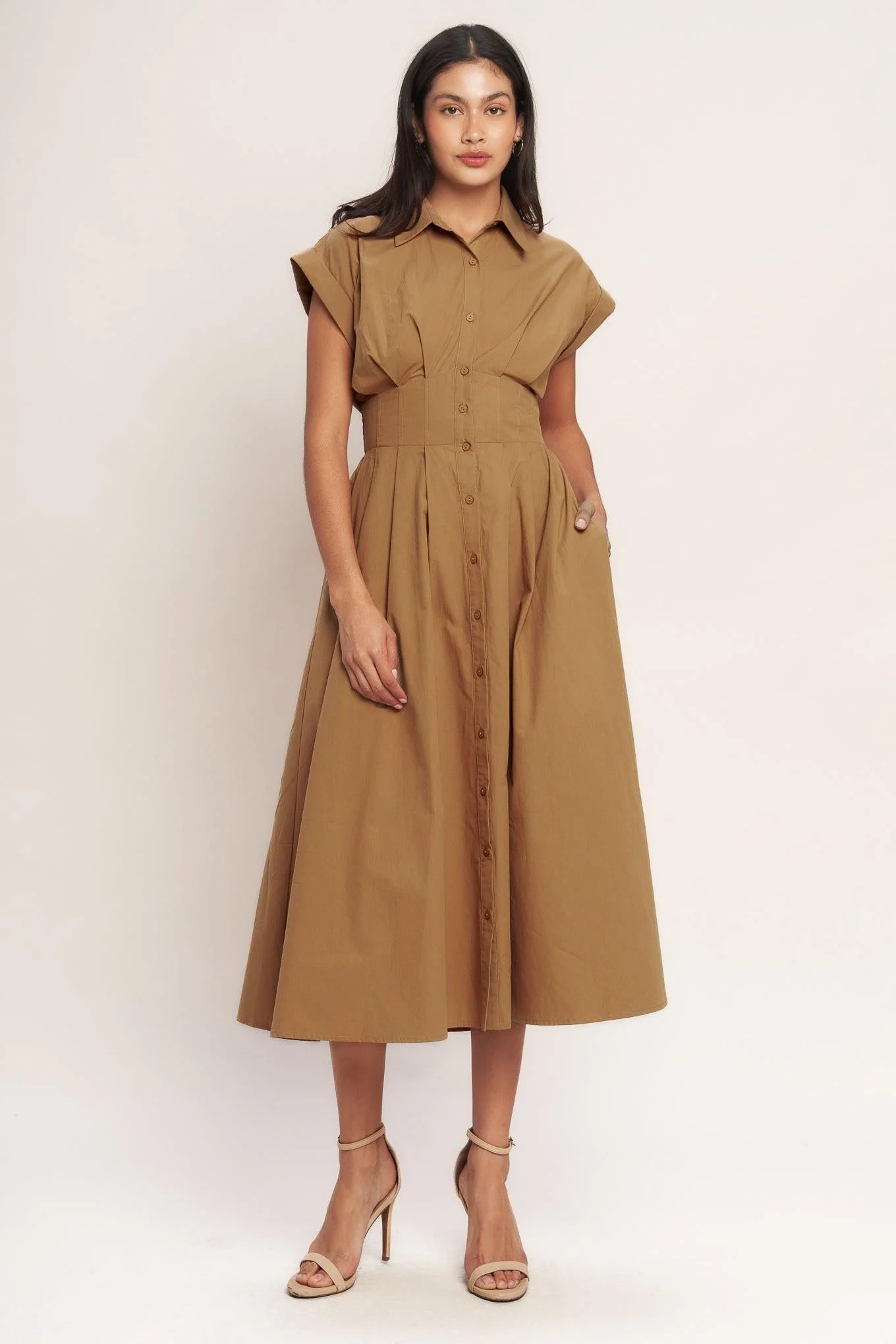 Love You More Woven Midi Dress - Image 5