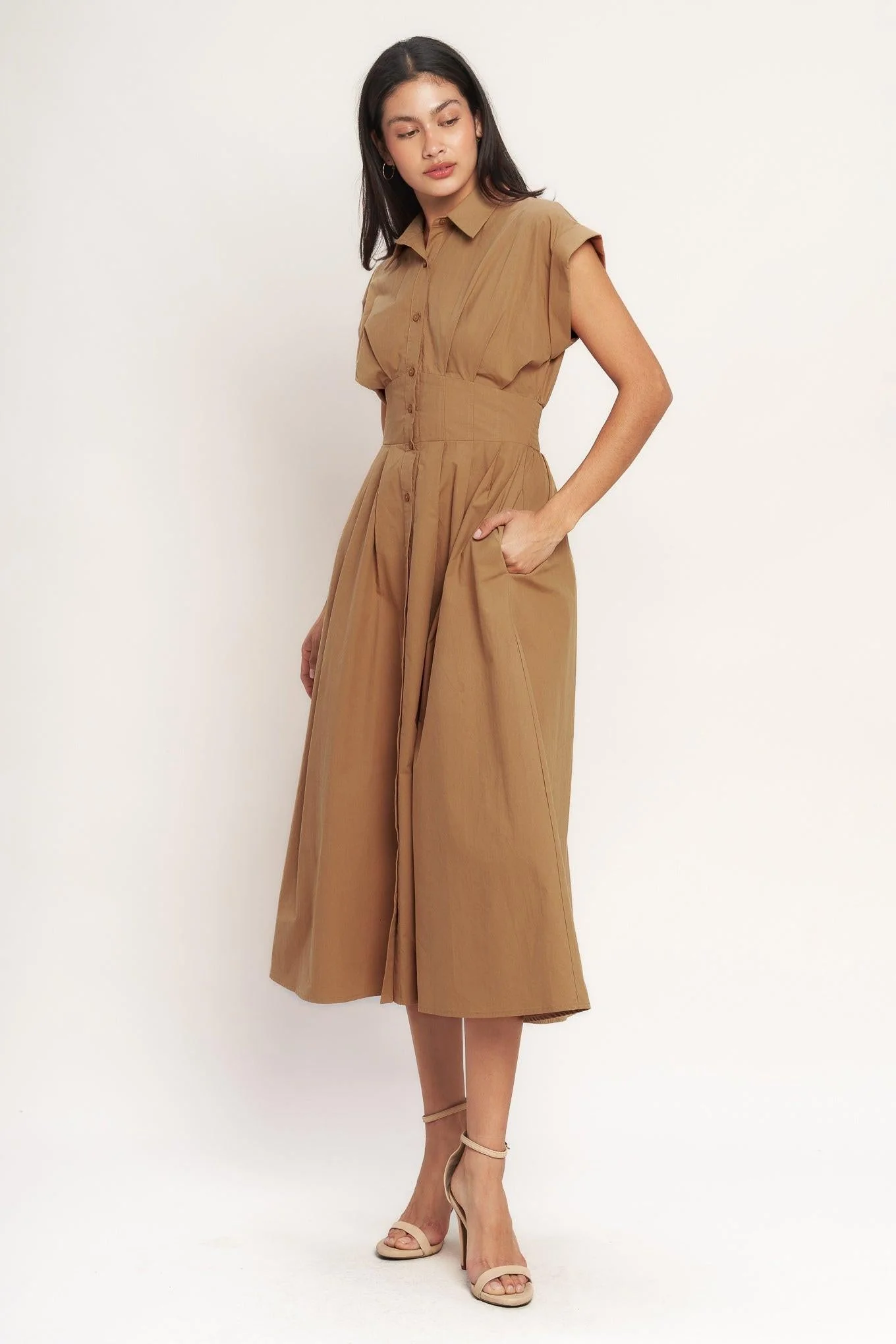 Love You More Woven Midi Dress - Image 7