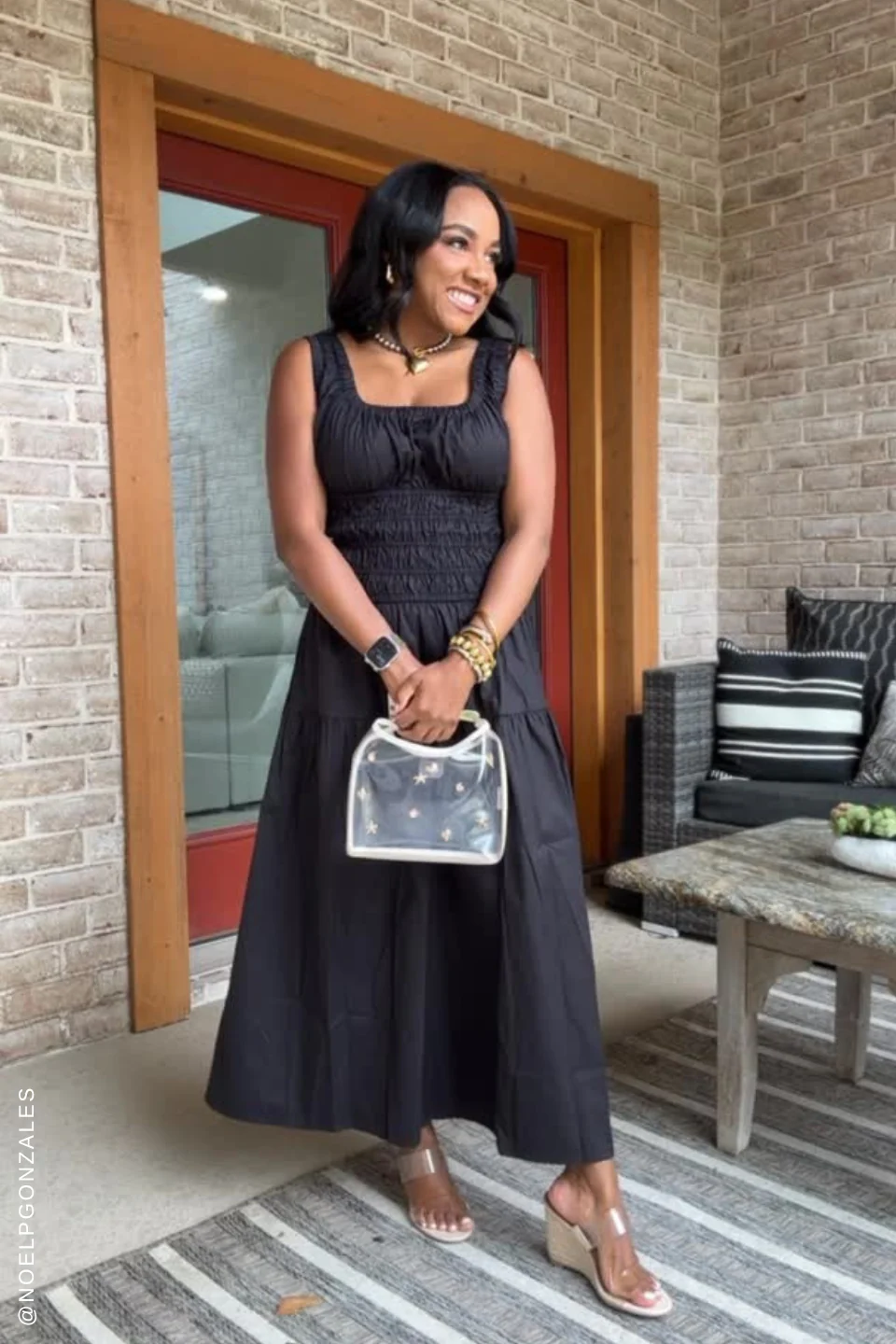 Loveliest Looks Black Woven Midi Dress - Image 3