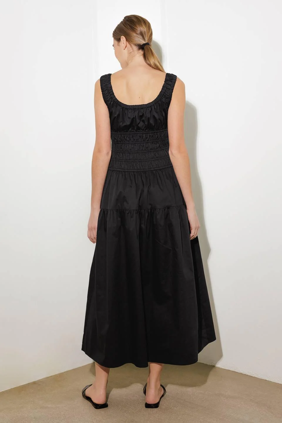 Loveliest Looks Black Woven Midi Dress - Image 4