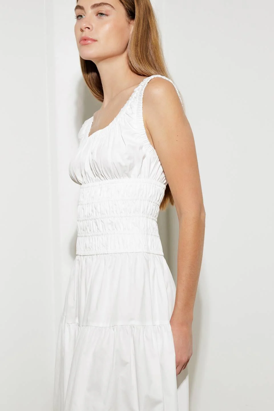 Loveliest Looks White Woven Midi Dress - Image 4