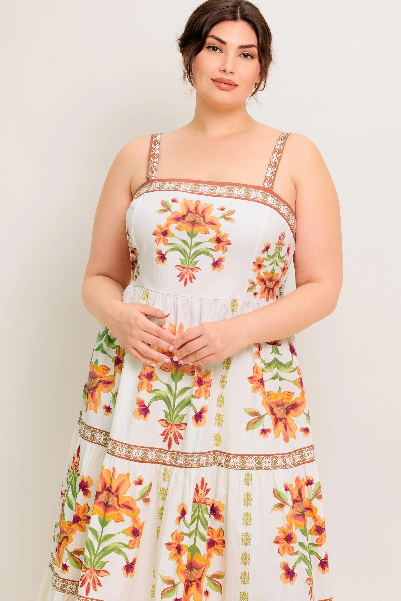 Loveliest Muse Ivory Woven Midi Dress - Image 6
