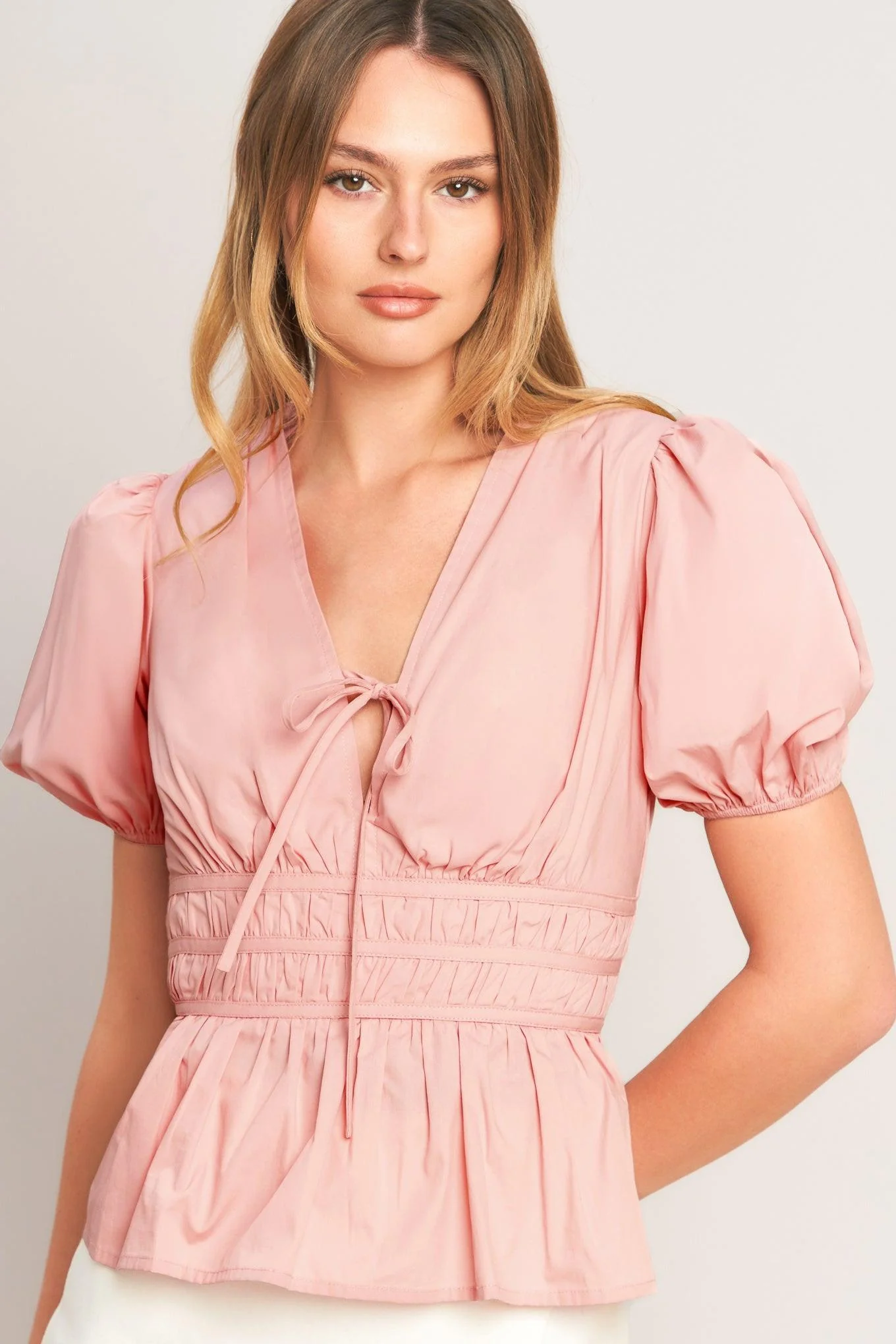 Lovely Charm Pink Woven Top - Image 2