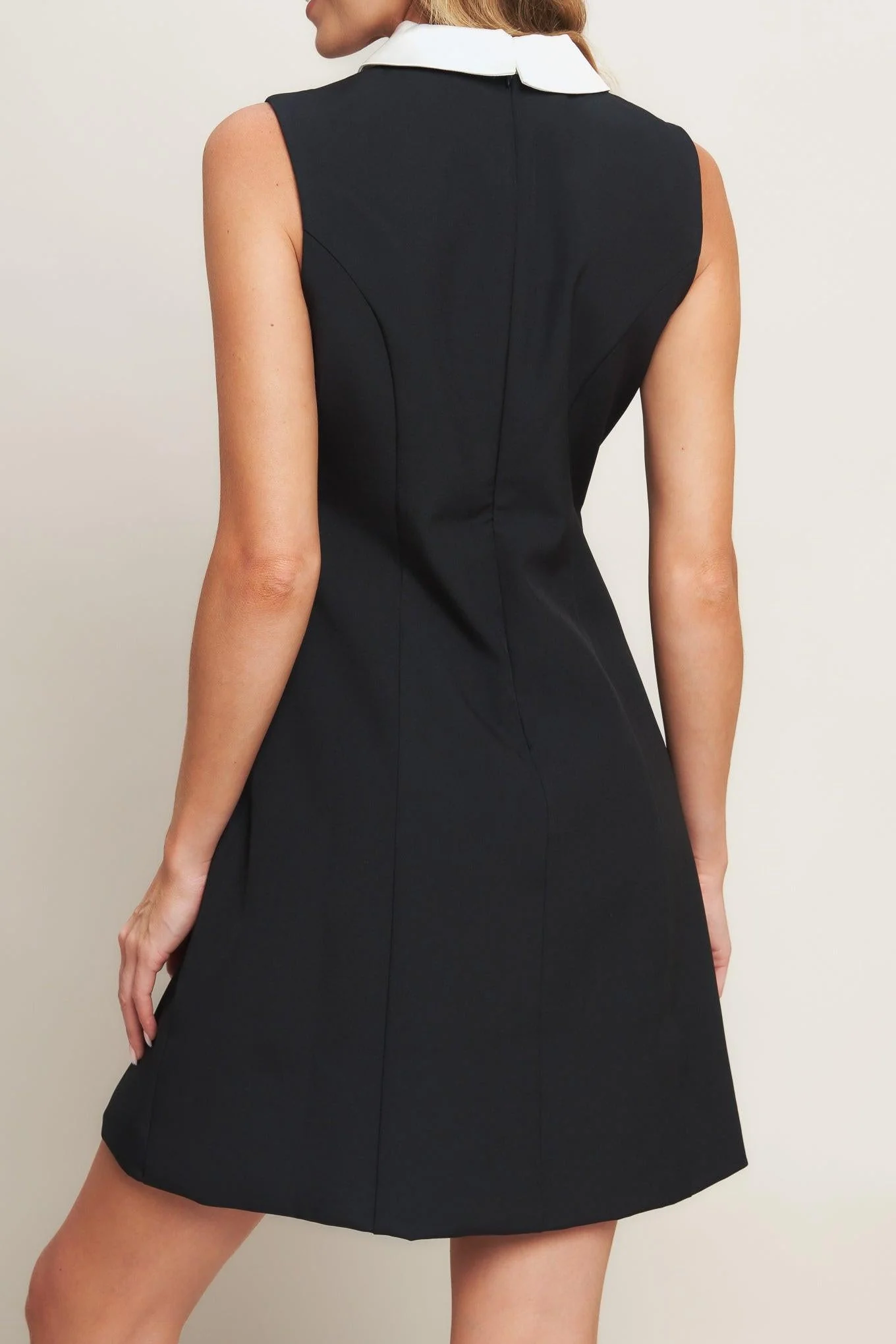 Lovely Moment Black Woven Mini Dress - Image 3
