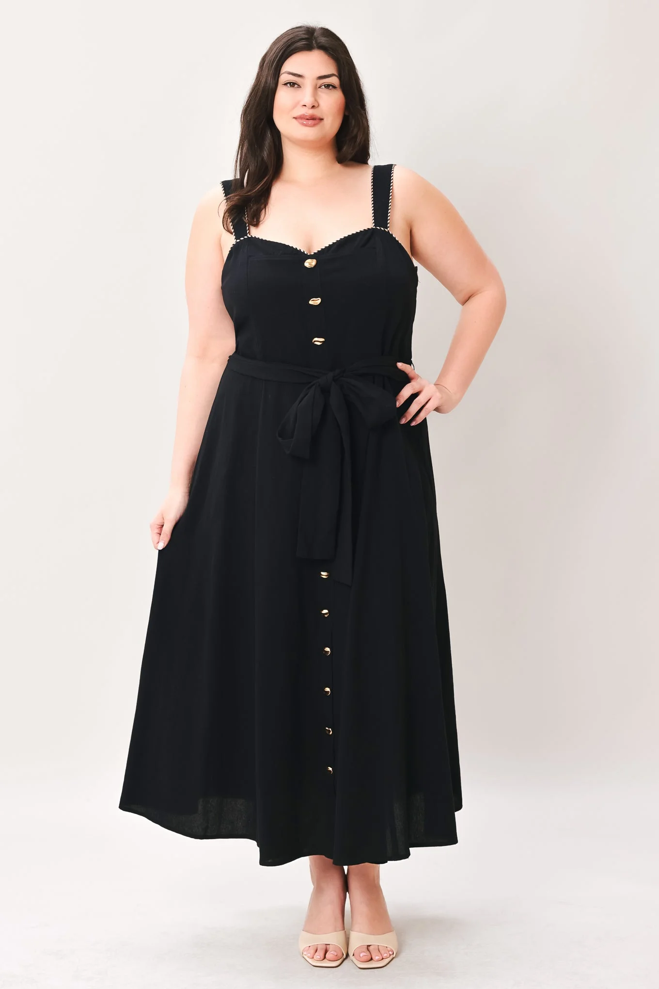 Lovely Noir Woven Midi Dress - Image 9