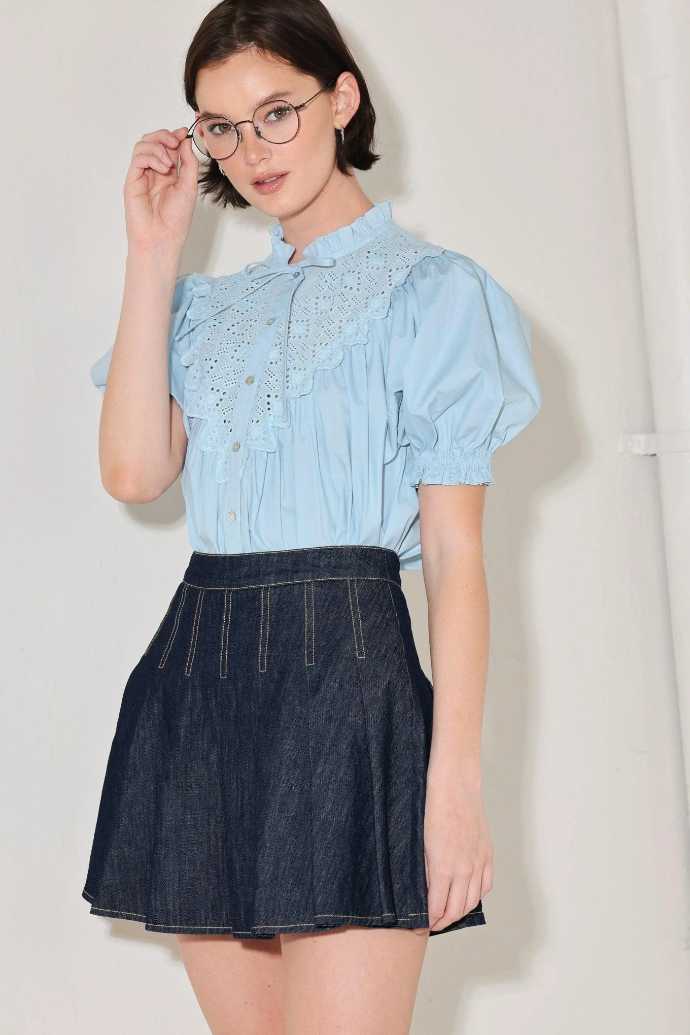 Lovesong in Denim Skort - Image 4