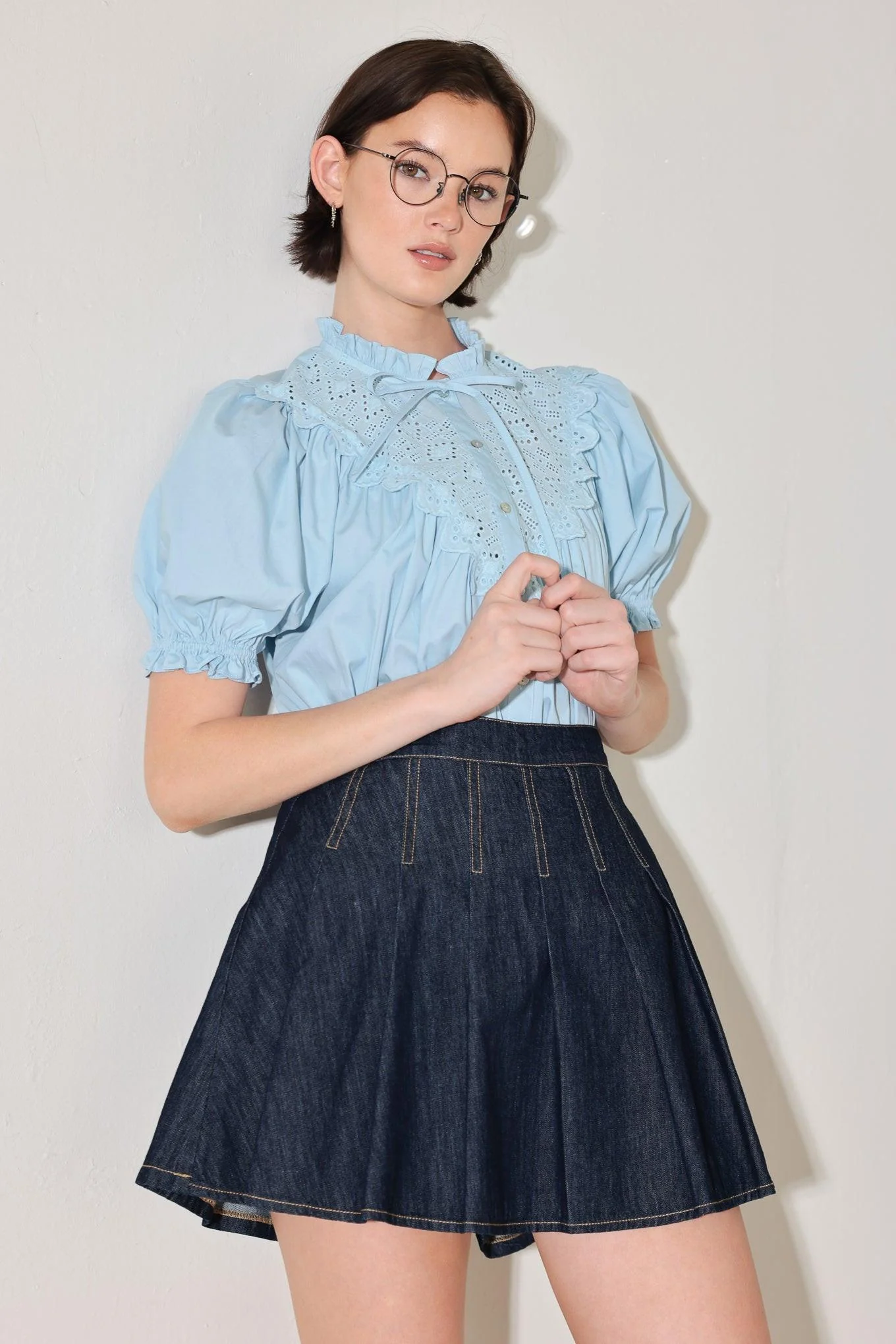 Lovesong in Denim Skort - Image 7