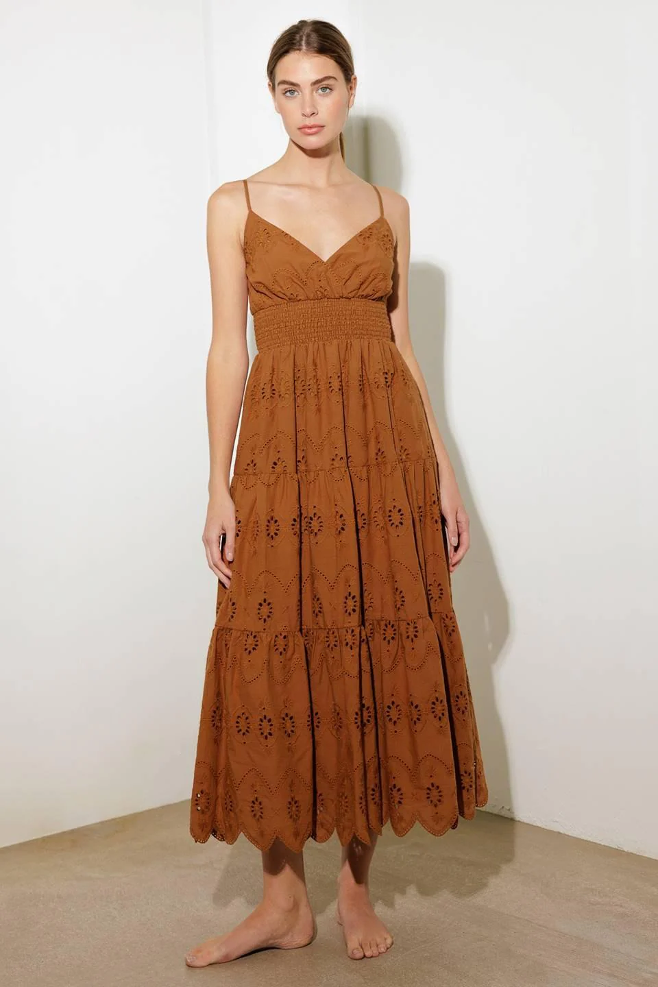 Luminous Bliss Woven Eyelet Midi Dress - Image 16