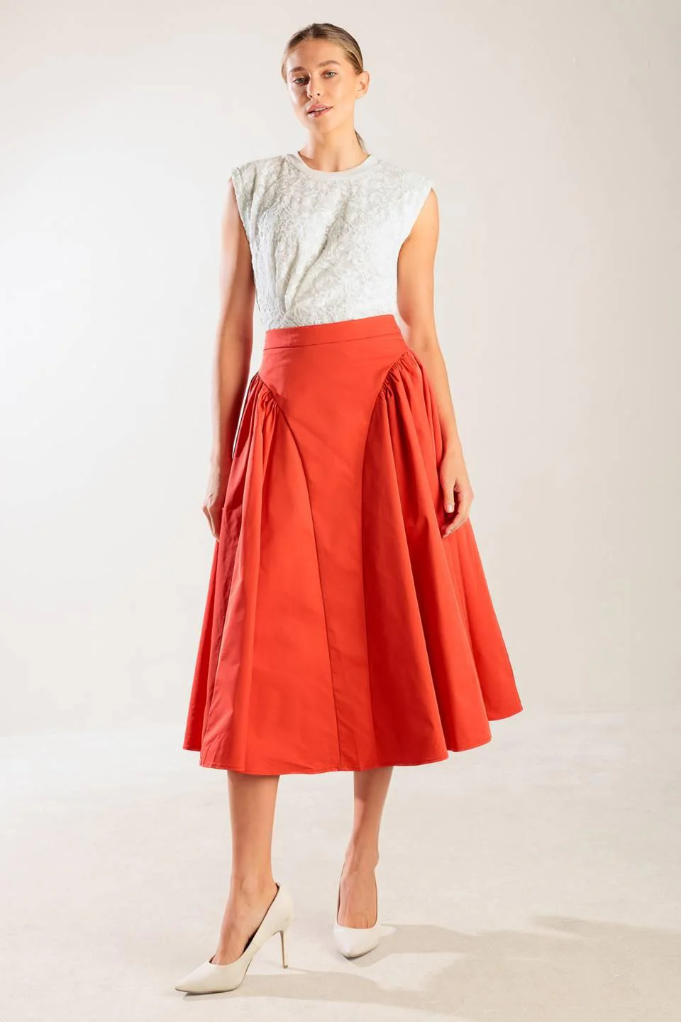 Lunch With the Girls Woven Full Midi Skirt - Image 3