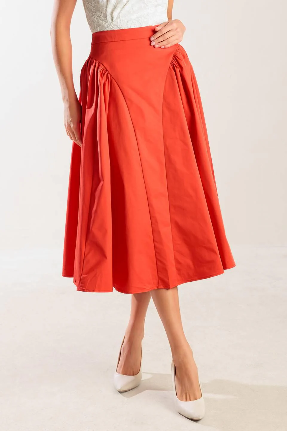 Lunch With the Girls Woven Full Midi Skirt - Image 4