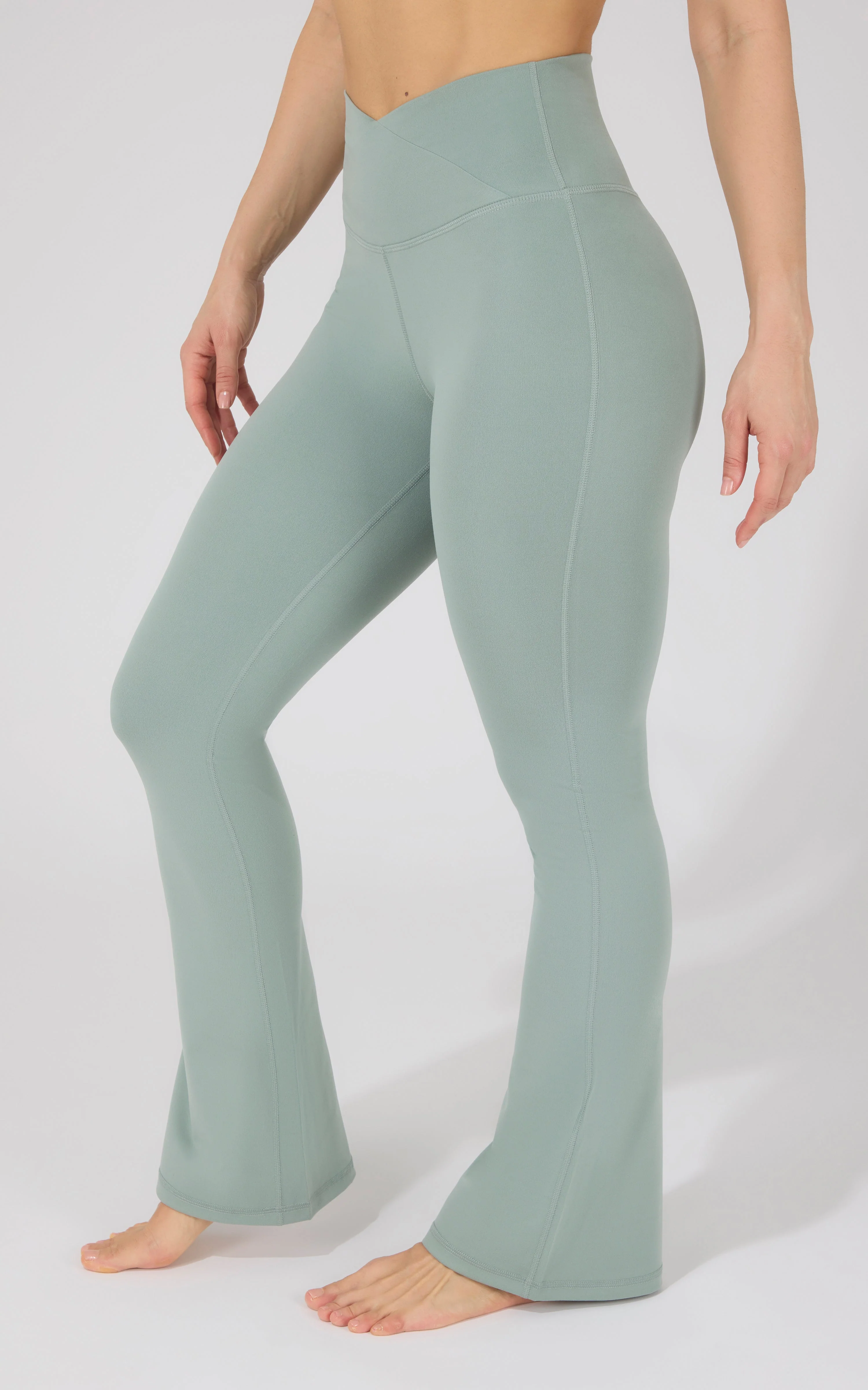 Lux Madison Crossover Elastic Free Waist 31 1/2 inch Flare Leg Pant - Image 47